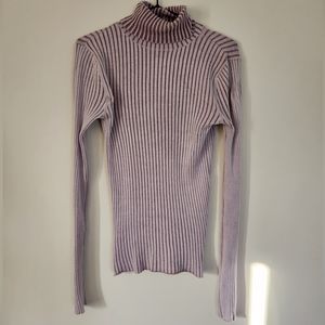 Express Pink Ribbed Turtleneck